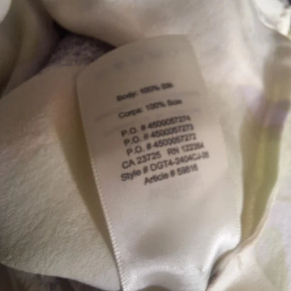 Aritzia Abstract Print Silk Low Key Hole Back Short Sleeve Hi/lo Tunic SZ S - Picture 8 of 8